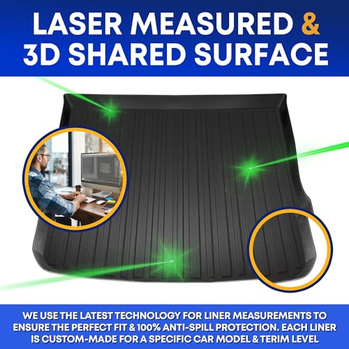 Premium Cargo Liner for Volkswagen Tiguan 2009-2017 - 100% Protection - Custom Fit Car Trunk Mat - All-Season Black Cargo Mat - 3D Shaped Laser Measured Trunk Liners for Volkswagen Tiguan