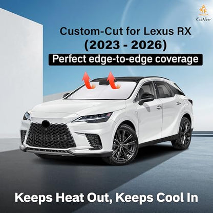 EcoNour Windshield Sunshade Compatible for Lexus RX 350 450h 2023-2024 2025 2026, Sun Visor for Front Windshield & Window Sun Shade Cover, UV Heat Blocker & Protector, Car Accessories - size: For Lexus RX (2023-2026)