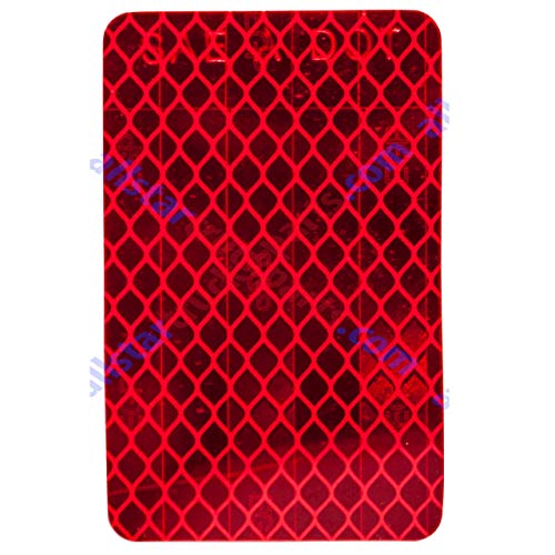 All Star Truck Parts Amber/Red 2x3 Rectangle High Visibility Reflective Stick-On Prism Reflector DOT-SAE Strong Weatherproof Trailer Camper RV Flatbed Fender Property Boat Marine Sign (Red, Qty 4) - color: RED, size: 4 PACK