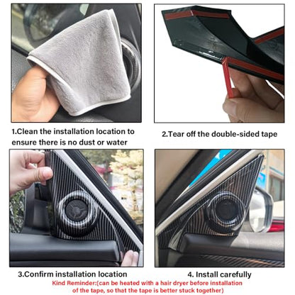 Car A Pillar Speaker Cover Compatible with Honda Civic Accessories 10th Gen 2016 2017 2018 2019 2020 2021ABS Carbon Fiber Style Interior (2 PCS) - color: A Pillar Speaker Cover
