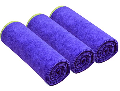 SINLAND Microfiber Gym Towels Super Absorbent Compact Travel Workout Towel Quick Dry Camping Sweat Towel for Sports Beach Swimming Backpacking Hiking and Yoga Men Women 16 Inch X 32 Inch - color: Grapex3