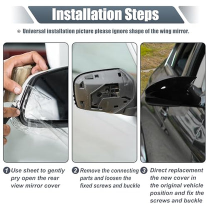 X AUTOHAUX Car Rear View Right Passenger Side Mirror Cover Cap Replacement White for Honda Fit 2009-2013 Fits W/Turn Signal Models Mirror Guard Covers Exterior Decoration Trims