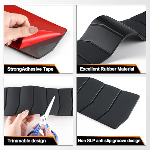 SINGARO Car Rear Bumper Protector, 41.5inch x3.6inch Car/SUV/Trunk Universal Rubber Anti-Scratch Trunk Exterior Accessories - size: 41.5"x3.6"