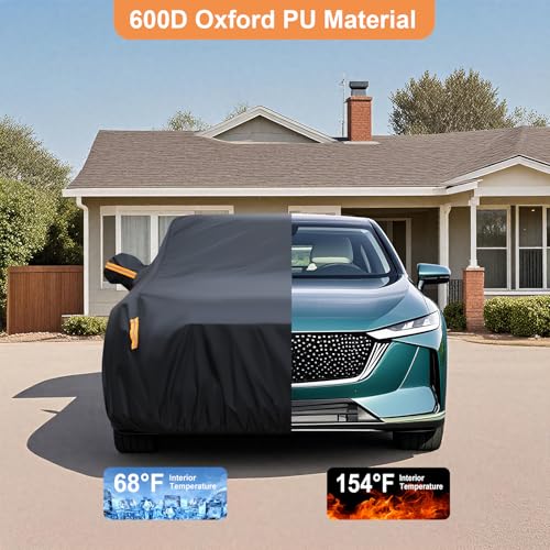 600D Waterproof Car Cover Custom Fit for Mazda MX5 Miata (1990-2025), Outdoor Car Cover Waterproof All Weather for Automobiles Sun Rain Snow Protection with Door Zipper - size: Custom Fit Mazda MX5