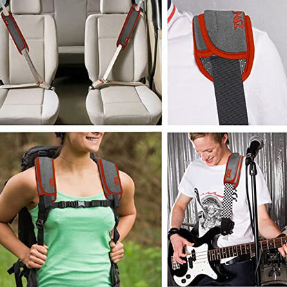 ZINZ Ultra Thick & Breathable Universal Shoulder Pad Cushion for Bag - Long & Comfort - color: Gray&orange