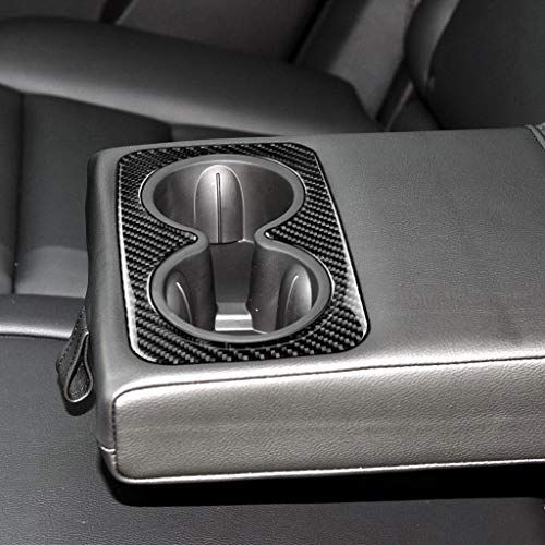 NVCNX Carbon Fiber Compatible with Cadillac XT6 2020-2025 / XT5 2017-2025 2018 2019 2020 2021 2022 2023 2024 Accessories Car Rear Cup Holder Cover Interior Trim Black - color: Rear Cup Holder