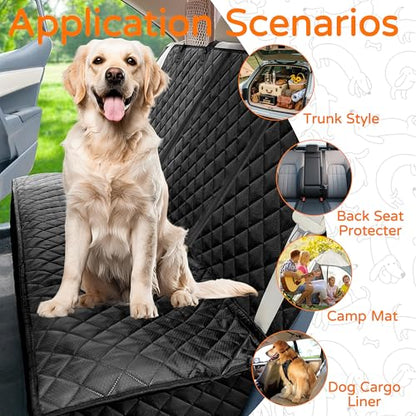 Dog Car Seat Cover, Back Seat Protector for Dogs, Waterproof Truck Bench Cover with Non-Slip Design for Most Cars, Trucks, and SUVs (Black) - color: Black