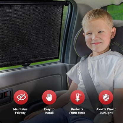 PLTCAT Car Side Window Sun Shades for Baby, 2 Pack UV Protection Breathable Mesh Sunshade, Universal Fit Auto Sun Visor for Kids Pets Travel Privacy Protection (Standard-16''x18'') - size: Standard-16''x18''