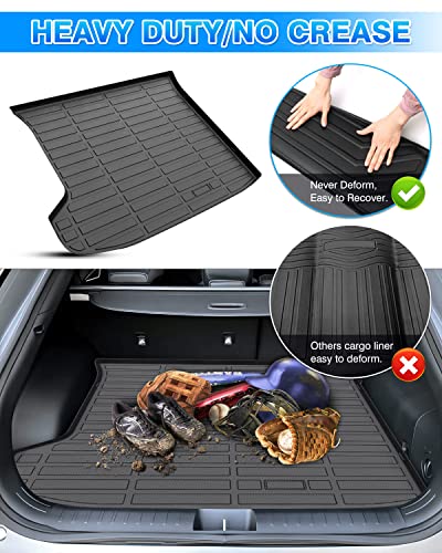Cartist Cargo Liner Fits for KIA EV6 2022-2024, GT/GT-Line, All Weather Trunk Mat for ev6 Accessories Heavy Duty Waterproof Black TPE - size: 5)Kia EV6【2022-2024】