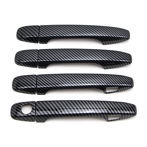 Dreamseek 8Pcs Door Handle Cover for Toyota Sienna XL30 2011-2020,Venza Prius 2009-2015,Wish XW30 2010-2017 Exterior Carbon Fiber Pattern ABS Trim Decoration Protector (w/Smart Keyhole) - size: w/Smart Keyhole