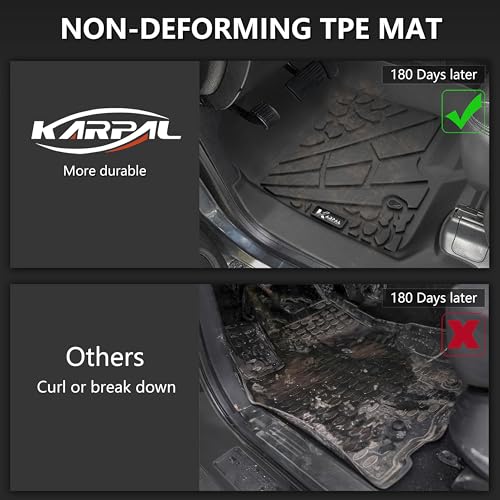 KARPAL Floor Mats for 2007-2014 Chevy Tahoe/Suburban/GMC Yukon/Yukon XL/Denali (No Hybrid Models), All-Weather TPE Custom Fit Floor Liners Car Accessories - style: 2007-2014 | For Chevy Tahoe| 1st & 2nd Row