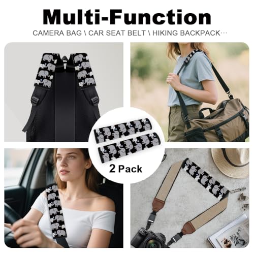 2Pcs Soft Auto Seat Belt Cover Pad Cartoon Elephants Animal Colorful Car Seatbelt Shoulder Cushion for Comfortable Driving, Compatible with All Cars' Seatbelt and Backpack Straps - color: Elephant