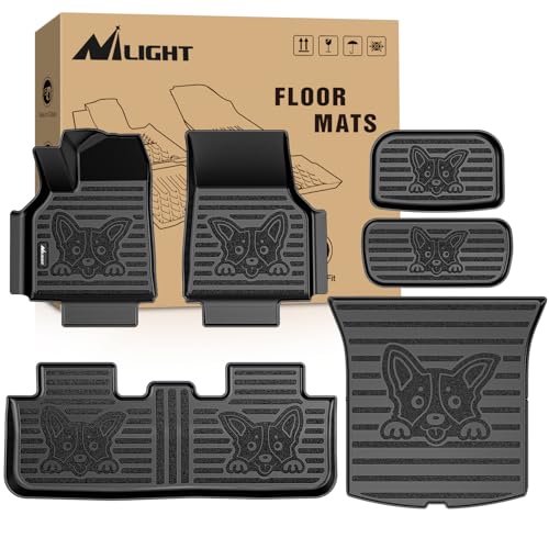 Nilight TPE Floor Mats & Cargo Mats Set for Tesla Model Y (5 Seat only) 2021 2022 2023 2024 2025 All Weather Custom Fit Heavy Duty Floor Liners - color: 2021-2025 Tesla Model Y 5 Seat