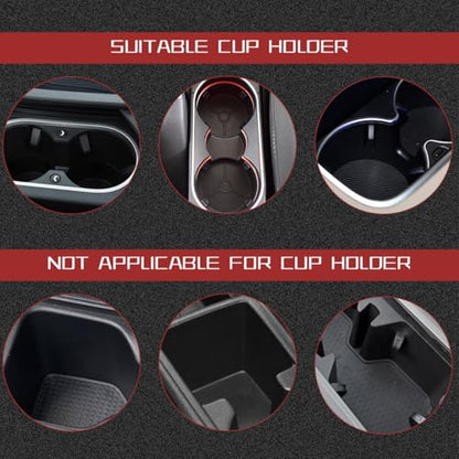 2 in 1 Car Cup Holder Expander with Phone Holder, 2.6"-3.93" Vehicle Cupholder Extender Adapter with Expandable Base, Auto Interior Water Bottle Accessories, Universal fit