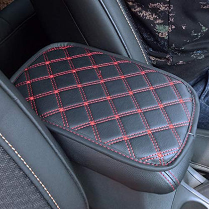 Auto Center Console Pad PU Leather Car Armrest Seat Box Cover Protector Universal Fit (D-Black&Redline) - color: L-Black&Redline