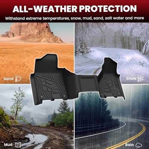 LASFIT Floor Mats 2019-2025 2026 for Ram 2500/3500 Crew Cab Bench Seat, Not for Bucket Seat or Model with PTO KIT or 4X4 Shifter, All Weather TPE Custom Fit Car Mats Floor Liners 1st & 2nd Row, Black - style: 3) 2500/3500 | 2019-2026 | Crew Cab Bench Seat