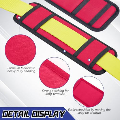 Seenelling 4 Pack Tie Down Strap Protector Sleeve Universal Protective Sleeves for Ratchet Straps Protective Strap Protector, Preventing Damage to Boat Trailers Kayaks Yacht Trucks, 4 x 12'' (Red) - color: Red
