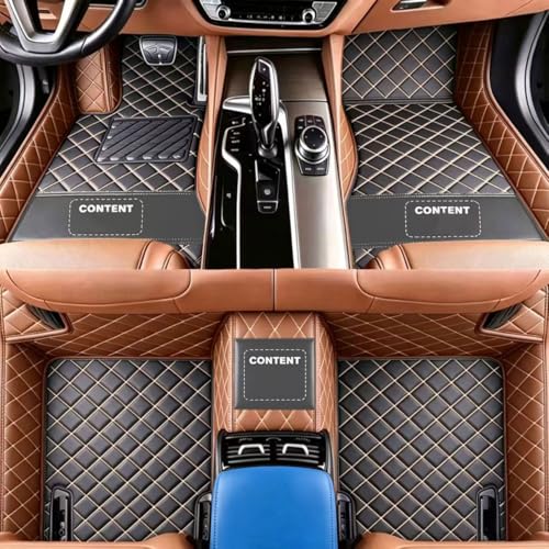 Custom Personalized Floor Mats for Cars, Luxury Full Coverage All Weather Car Mats, Anti-Slip Car Mat Set, Customize Floor Mat for 99% of Sedan, Trucks SUV (Black+Brown Side) - color: Black+Brown Side