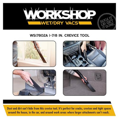 WORKSHOP Wet/Dry Vacs Shop Vacuum Accessories WS17802A Crevice Tool Attachment for Wet Dry Vacuum Cleaners, Fits 1-7/8-inch Extension Wands and Hoses - size: 1-7/8"