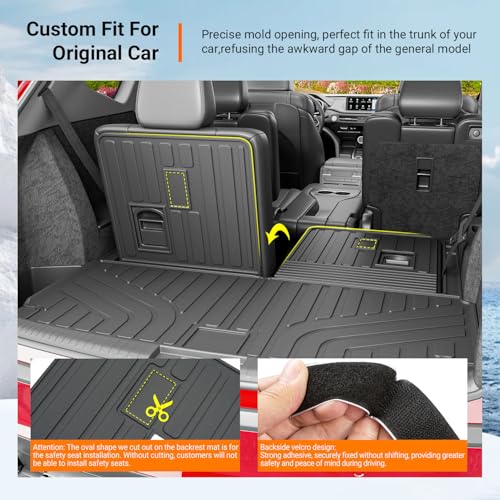 powoq Cargo Mat Compatible with 2022-2026 Acura MDX Trunk Mat with Backrest Mat Cargo Liner Back Seat Protector TPE Replacement for 2022-2026 Acura MDX Accessories (Trunk Mat with Backrest Mats) - size: Compatible With Acura Mdx | 2022-2026