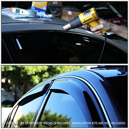 Auto Dynasty Rain Guards Tape-On Compatible with 2008-2018 Dodge Challenger 3rd Gen Window Visor Deflector - size: 08-18 Dodge Challenger