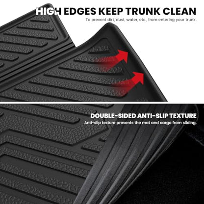 LASFIT Trunk Mat for Dodge Durango 2011-2026, Fit 2nd Row Bench Seating(7seats) & 2nd Row Bucket Seating 6seats, Not for 5 Seats, All Weather TPE Custom Fit Car Mat Cargo Liner, Black - style: 5) Durango | 2016-2026 |7-Seat/6-Seat Trunk Mat