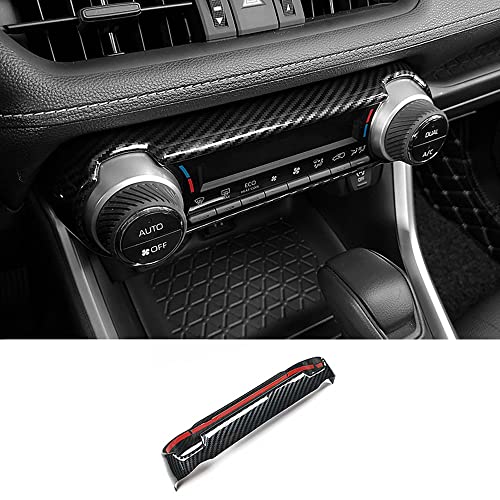 ERIDANUS Auto Accessories Fit for RAV4 2024 2023 2022 2021 2020 2019 Dashboard Ac Switch Panel Button Cover Frame Trim (Black Carbon Fiber Style) ABS 1 PC - color: Black Carbon Fiber Style