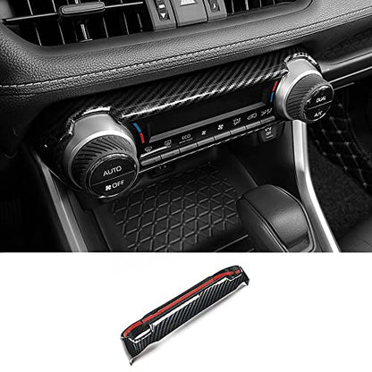 ERIDANUS Auto Accessories Fit for RAV4 2024 2023 2022 2021 2020 2019 Dashboard Ac Switch Panel Button Cover Frame Trim (Black Carbon Fiber Style) ABS 1 PC - color: Black Carbon Fiber Style