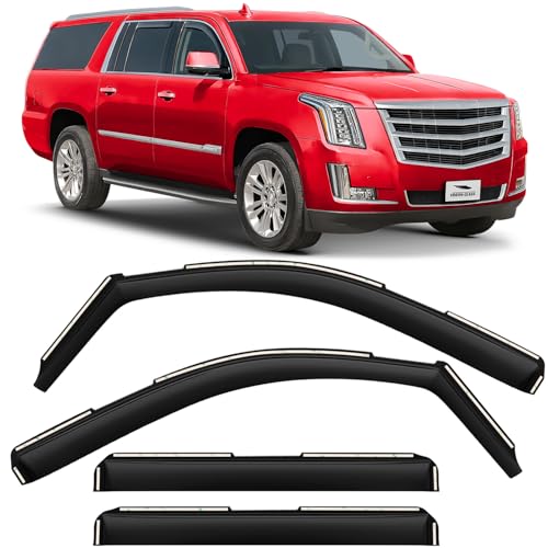 Voron Glass in-Channel Extra Durable Rain Guards for Cadillac Escalade ESV 2015-2020, Window Deflectors, Vent Window Visors, 4 Pieces - 200610 - color: For Escalade ESV 15-20