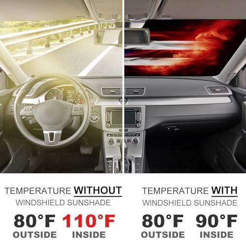 Puerto Rico Flag Windshield Sun Shade Foldable Reflective Sun Shade Blocks UV Rays,Car Interior Accessories