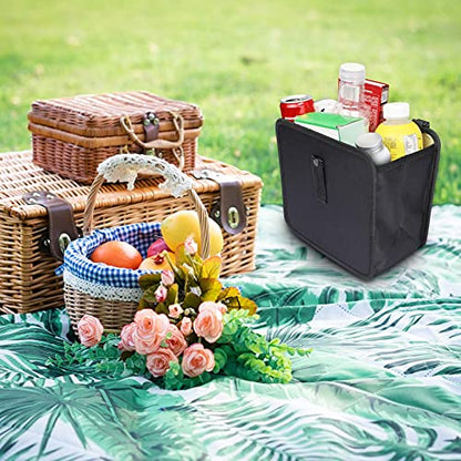 Foldable Hanging Car Trash Can - Large Capacity Waterproof Garbage Bag, Leakproof Storage Organizer for Camping, Interior Accessories (Black)