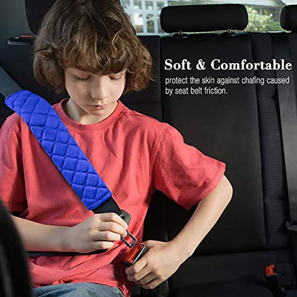 4 Pack Universal Car Seat Belt Pads, Adult Seat Belt Shoulder Strap Covers Harness Pad for Car/Bag,Soft Comfort Helps Protect You Neck Shoulder from The Seat Belt Rubbing (4pack-Blue) - color: blue