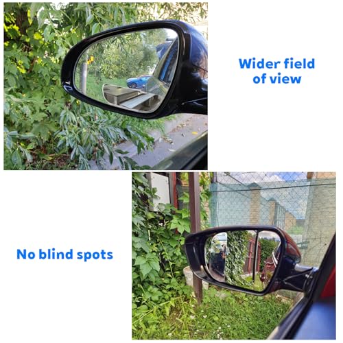 2 Pack Rectangle Blind Spot Mirror Glass Frameless Convex Wide Angle Rearview Blindspot Car Mirror Adjustable Car Auxiliary Mirrors For Universal Cars Truck Glass, Silver, 1.14×38.43inches