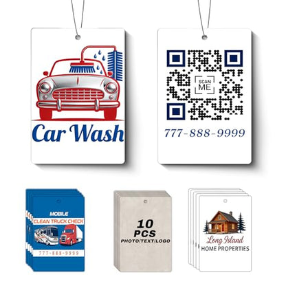 10-1000 Pcs Custom Logo Car Air Fresheners, Wholesale Personalized Car Air Fresheners, Custom Double-Sided Car Air Fresheners Suitable for Truck and Business Branding Events (Square) - color: Rectangle