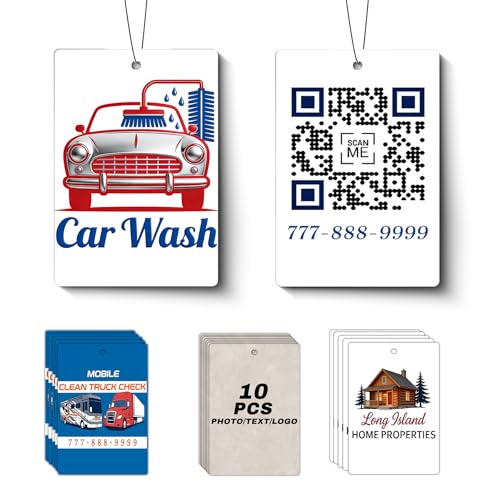 10-1000 Pcs Custom Logo Car Air Fresheners, Wholesale Personalized Car Air Fresheners, Custom Double-Sided Car Air Fresheners Suitable for Truck and Business Branding Events (Square) - color: Rectangle