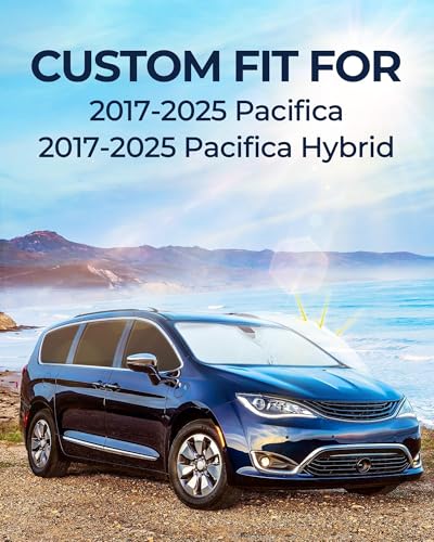 Car Window Shades for Chrysler Pacifica/Pacifica Hybrid 2017-2025, 8pcs Privacy Sun Shade Set for Front Windshield Side and Rear Windows, Full Window Covers Keeps Vehicle Cool for Camping Napping - size: fit for Chrysler Pacifica/Pacifica Hybrid 17-25