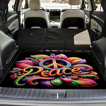 Universal Car Trunk Mat 29" x 39",Fashion Geometric Flower All Weather Trunk Protection Cargo Liner,Durable Cargo Mat Rear Trunk Liner,Stylish Vehicle Interior Accessories Suitable for Most Car Models - color: Fashion Geometric Flower