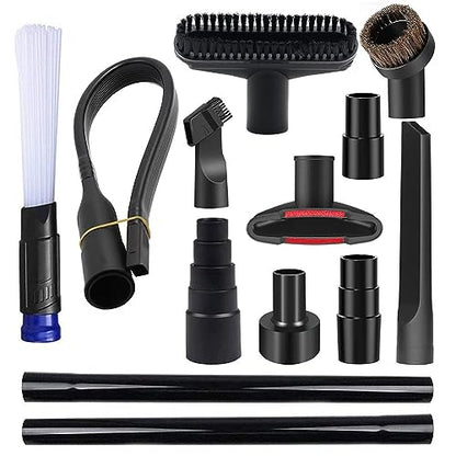 13 PCS Universal Vacuum Attachments for Shop Vac Accessories - 2 1/2" to 1 1/4" Vacuum Hose Adapter, 1 7/8" to 1" Adapter for Shop Vac, 1 1/4" Household Cleaning Vacuum Brush Attachment Kit - size: 13PCS