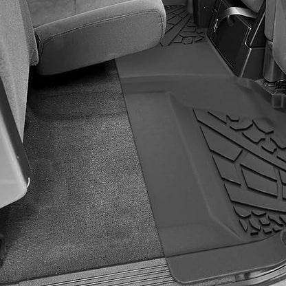 KARPAL Floor Mats for 2007-2013 Chevy Silverado & GMC Sierra 1500 Crew Cab / 2007-2014 2500/3500 HD(Footwell Coverage), All-Weather TPE Custom Fit Floor Liners Car Accessories - style: 2007-2013 | For Chevy Silverado Crew Cab| 1st & 2nd Row