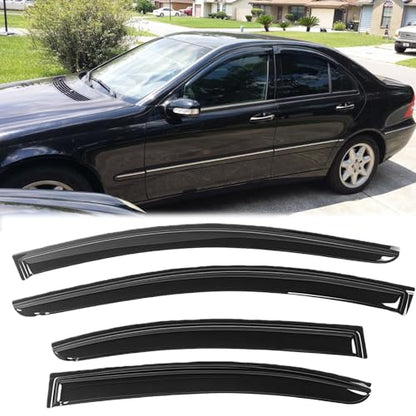Rainproof Side Window Wind Deflectors for Benz S-Class V221 2007-2013 LWB | Tape-on Sun Rain Guards, Stylish Car Window Visors & Vent Deflectors Installation Tape Included MB40 - size: S-CLASS V221 2007-2013