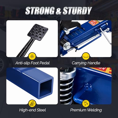 TUFFIOM Car Wheel Dolly Set of 4, Removable Mechanical 6000-lbs Car Skates, 12'' Wheel Vehicle Positioning Jack, Heavy Duty Rollers with Ratcheting Foot Pedal for Tire Auto Repair Moving, Blue - color: Blue