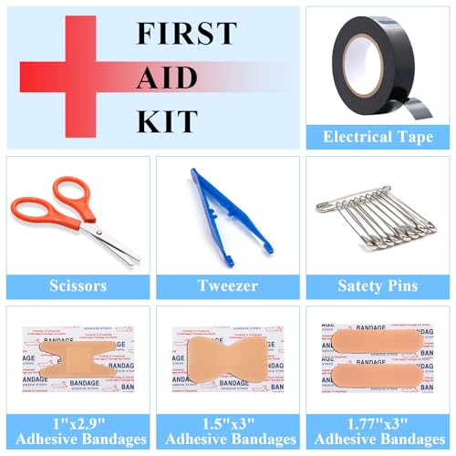 Car Emergency Roadside Assistance Kit with Jumper Cables Tire Inflator Automotive Kit for Car Vehicle（Orange）