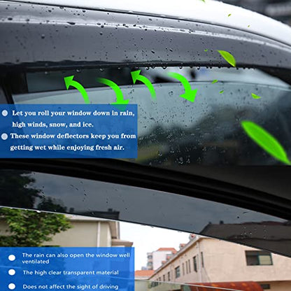 Window Visors rain Guards Vent Deflectors Fit 08-18 Chrysler Town & Country/Dodge Grand Caravan, Smoke 4pcs - size: Compatible with Dodge Grand Caravan 2008-2018