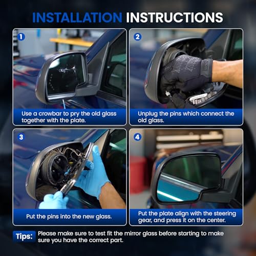 Driver Left Side Lower Mirror Glass 68067731AA Compatible With Dodge Ram 1500 2500 3500 4500 5500 Towing Mirror 2010-2018, Left Side View Convex Lower Glass with Rear Mounting Bracket - style: Driver Side Lower Mirror (Left)