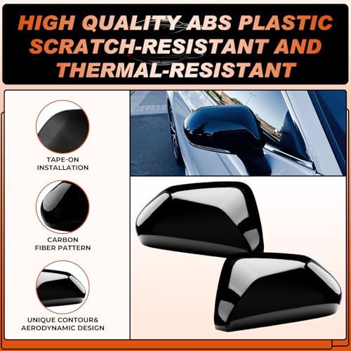 ACLONG Glossy Black Mirror Covers Fit for Toyota Camry 2018-2025 – Driver & Passenger Side Rearview Cap Replacement (1 Pair) - size: Fit for Toyota Camry 2018-2025-Glossy Black