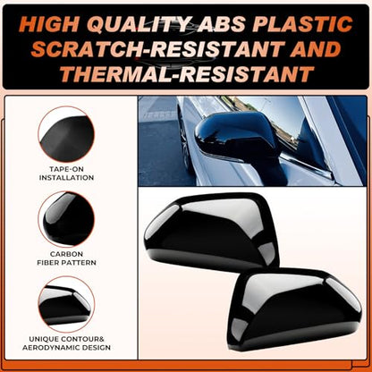 ACLONG Glossy Black Mirror Covers Fit for Toyota Camry 2018-2025 – Driver & Passenger Side Rearview Cap Replacement (1 Pair) - size: Fit for Toyota Camry 2018-2025-Glossy Black