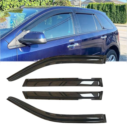 4pcs Original Shatterproof Outside Mount Style Rain Guard Durable Side Window Wind Deflectors Dark Smoke Vent Window Visors Compatible with 2007-2014 Edge 2007-2015 Lincoln MKX 94141 - size: for 2007-2015 Edge