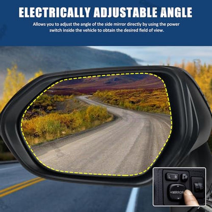Driver Side Mirror Assembly Compatible with Toyota Corolla 2020-2025 Non-heated Power Adjustable Glass Replace 8794012F80, TO1320391, 8794002916, 8794002928 Black (3Pin Left) - style: 3pin Left