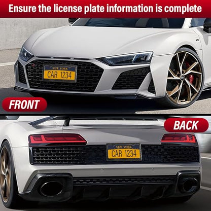 Hydro Dip Thickened Carbon Fiber License Plate Frame - 2 Pack Heavy Duty ABS with Anti-Theft Screws,US Car Tag Holder Cover with Screw Caps(2 Holes)