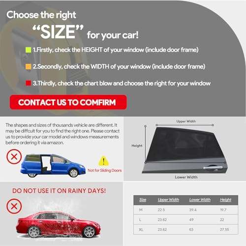 Car Window Shades, 2 Pack Breathable Mesh Car Side Back Window Sun Shades, Stretchy Window Screen for Baby Family Pet UV Protection, Window Covers Fit for Most(95%) of Cars - (Medium 39"x19") - size: Medium
